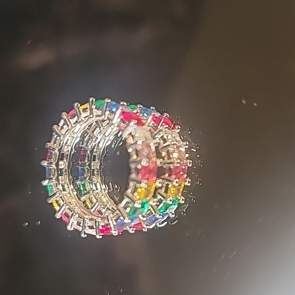 Jewelry - 0516. Multicolor Lab Gemstones in 925 Sterling Silver Sparkly 💫Ring💜❤️💚💙🩵